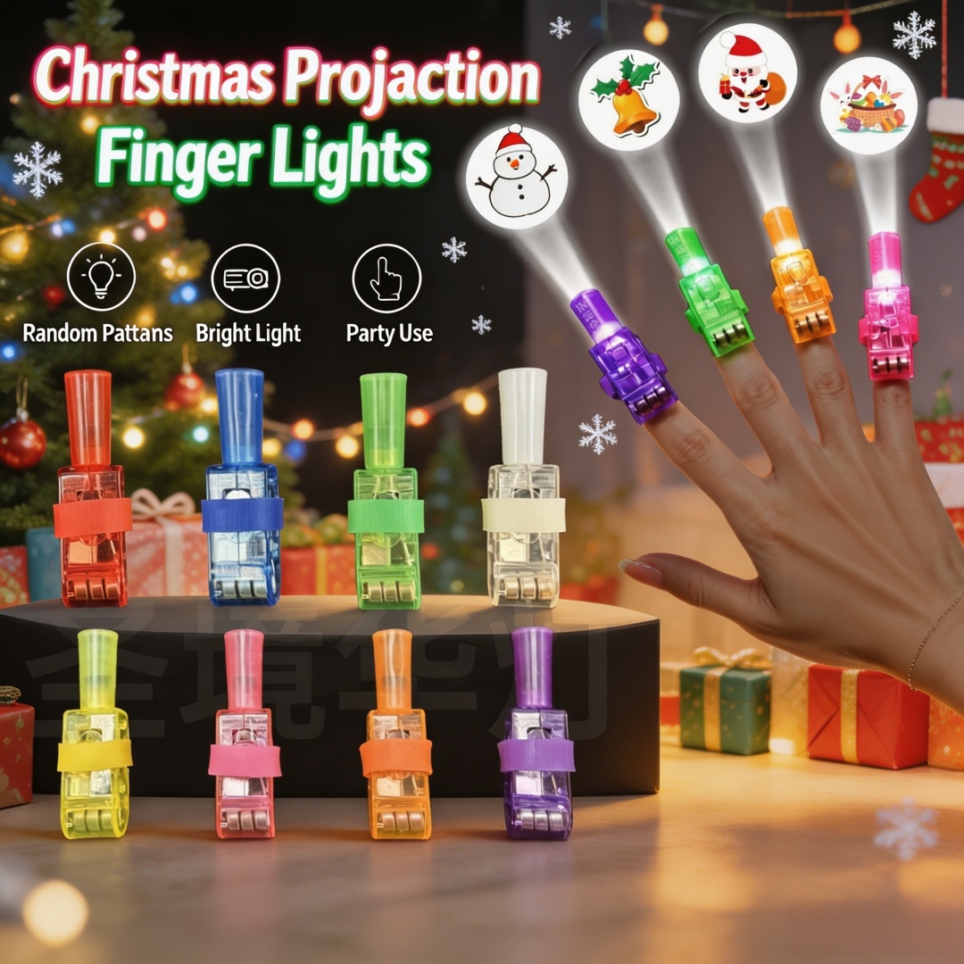 Lighting Christmas Decor - 24 adet Noel Projeksiyon Parmak Işıkları
