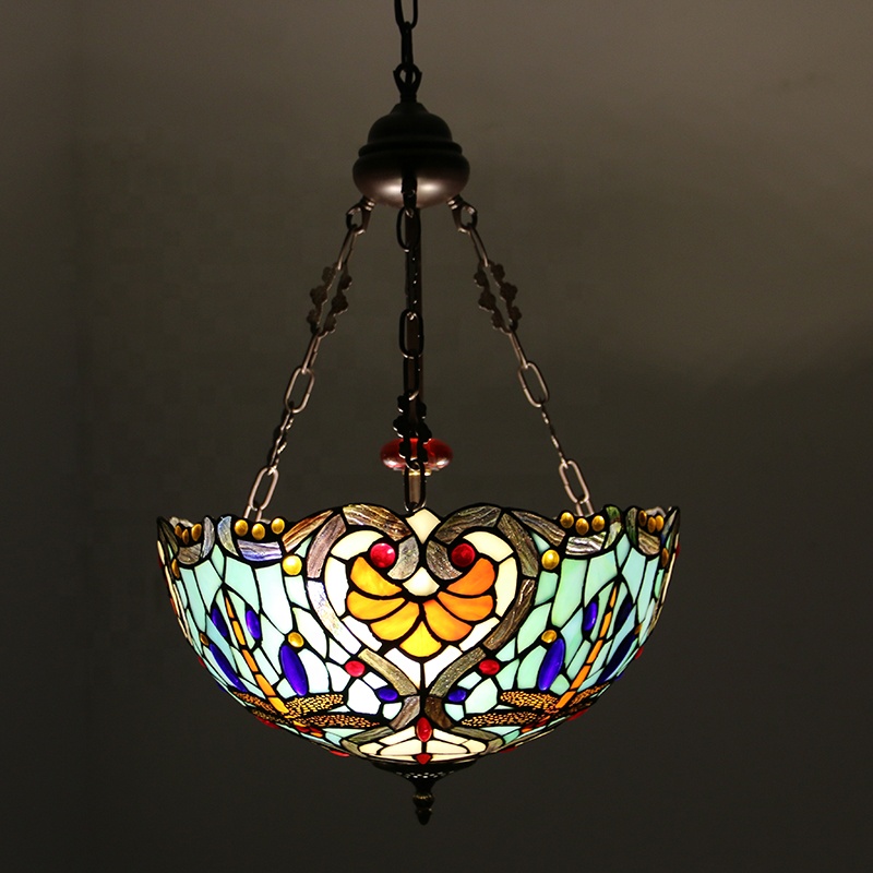 Decor Lighting Lamps - Stil Ters Tavan Sarkıt Lambası Vitray