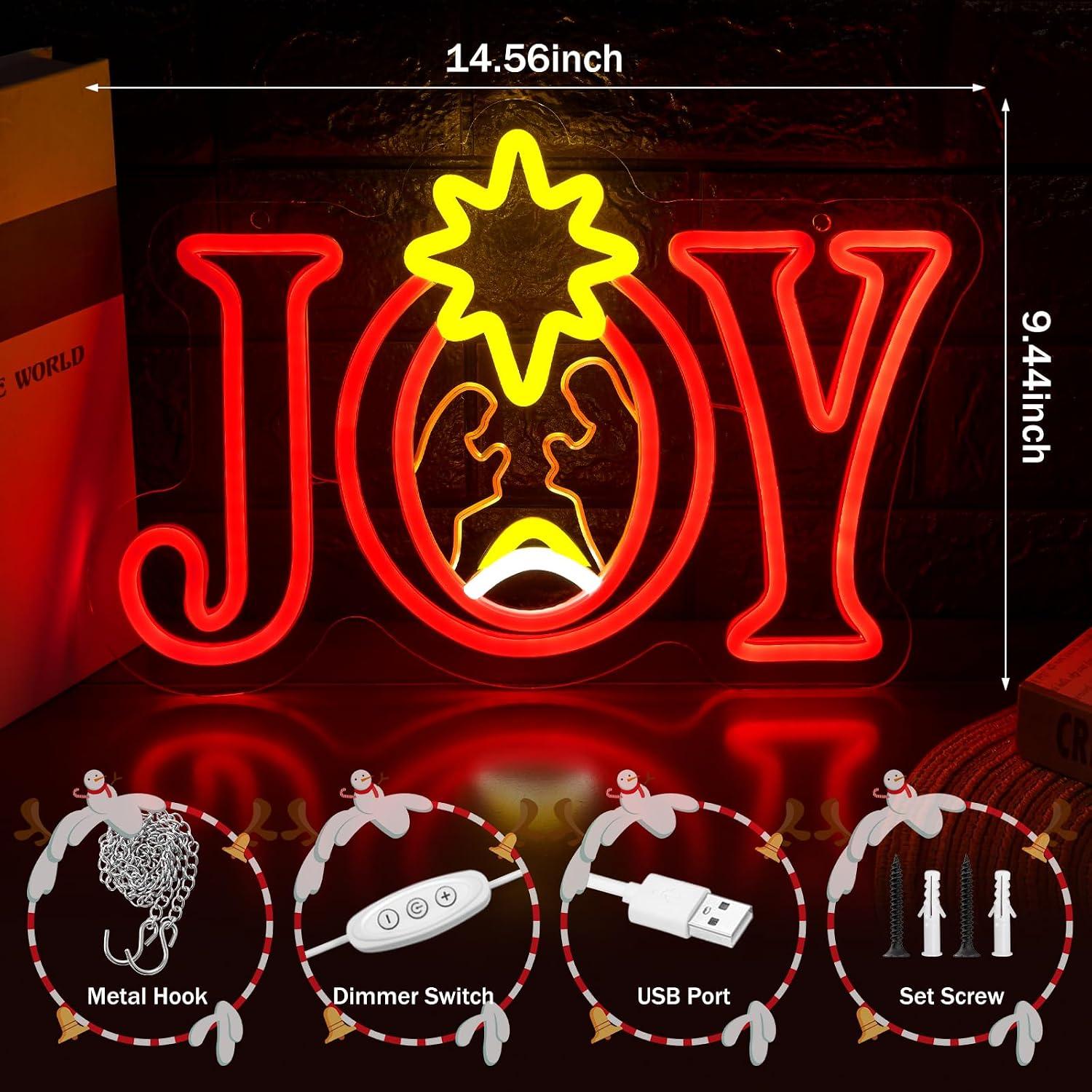Joy Noel Sahnesi Neon Tabelası - Lighting Christmas Decor incelemesi ve fiyatı