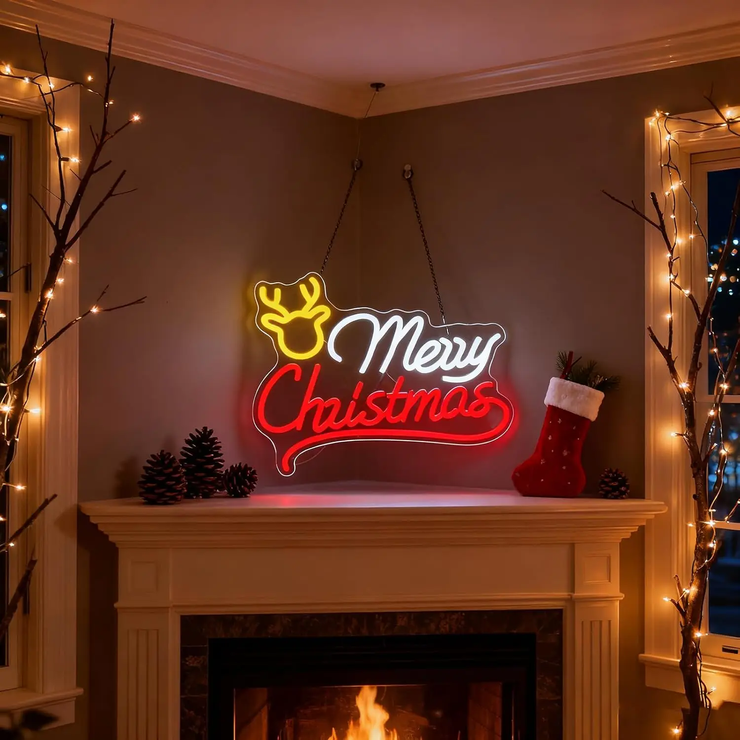 Mutlu Noeller Ren Geyiği Neon  - Lighting Christmas Decor incelemesi ve fiyatı