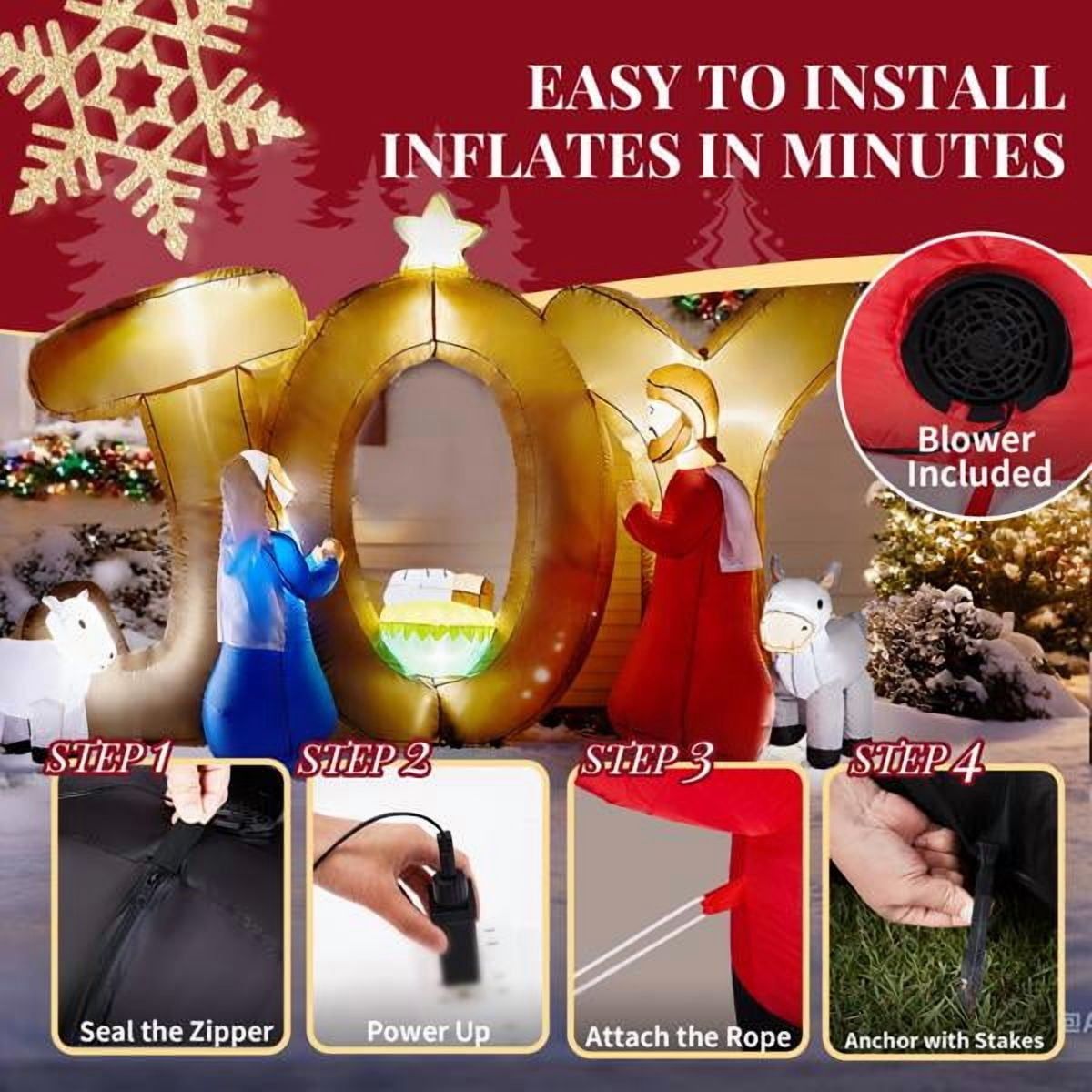 9 LED Işıklı Noel Şişme Süsü,  - Decor Timeless Lighting incelemesi ve fiyatı
